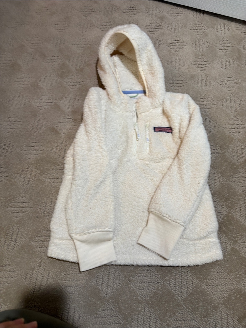 Vineyard Vines Kids Cream Sherpa Pullover Hoodie